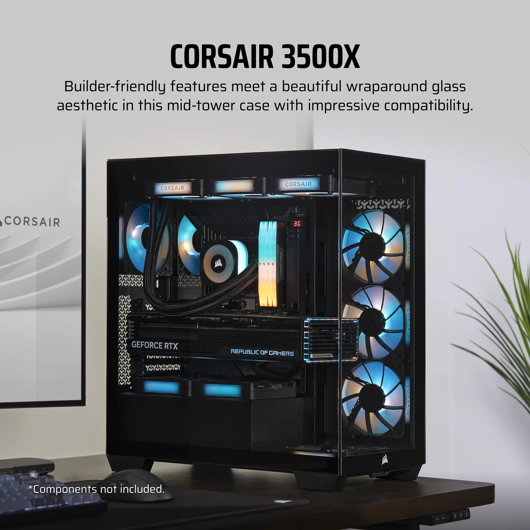 Corsair 3500X - EATX Mid Tower Case in Black - Image 7