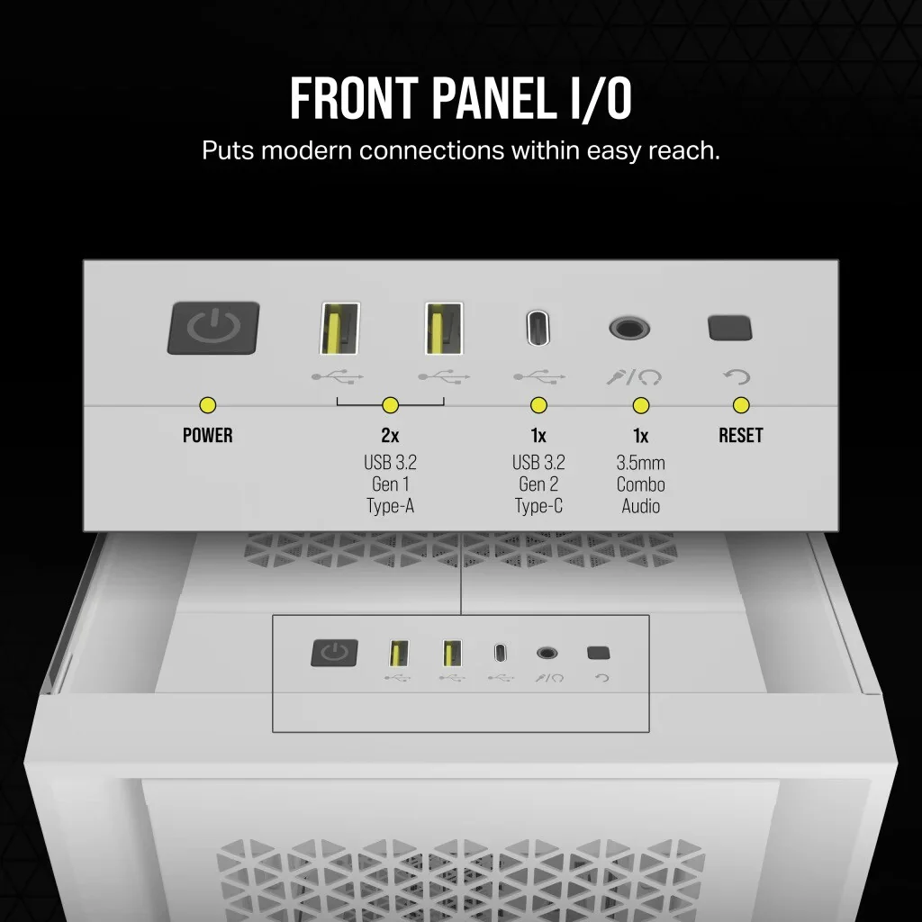 Corsair 5000D CORE AIRFLOW - ATX Mid Tower Case in White - Image 11