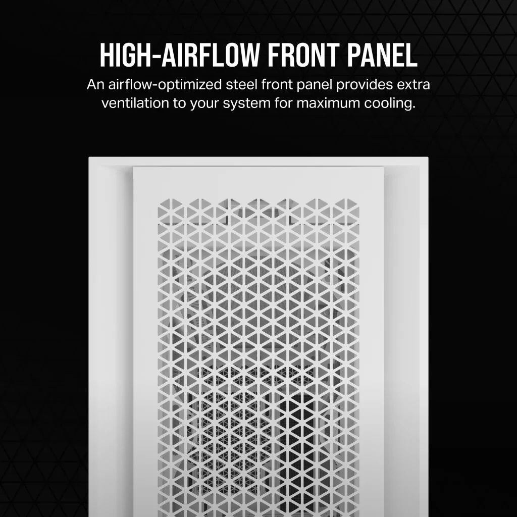 Corsair 5000D CORE AIRFLOW - ATX Mid Tower Case in White - Image 8