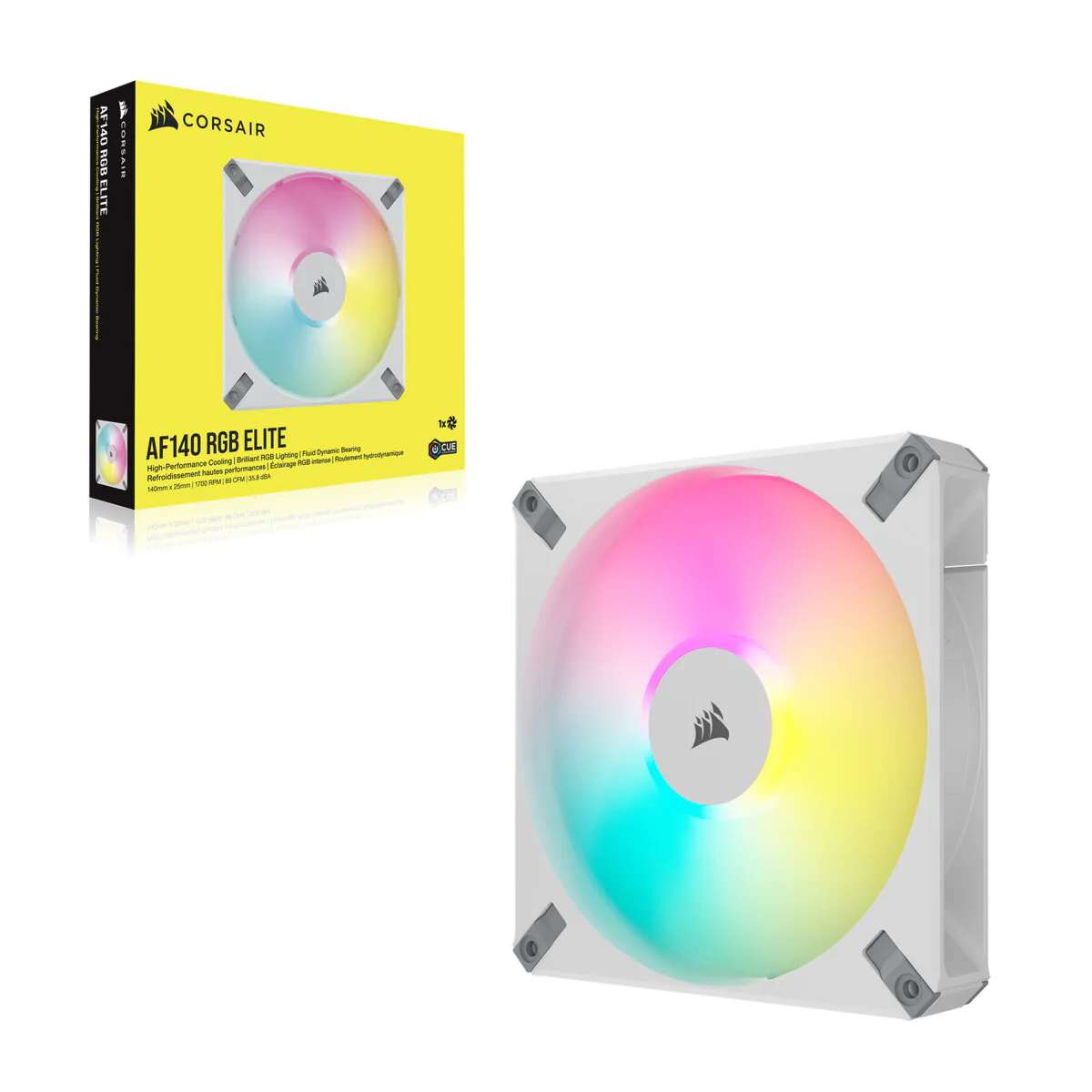 Corsair iCUE AF140 RGB ELITE - PWM Computer case Fan in White - 140mm - Image 2