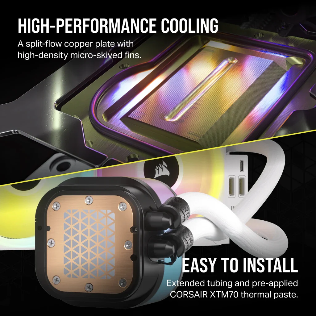 Corsair iCUE LINK H150i LCD - Air Processor Cooler in White - 360mm - Image 9