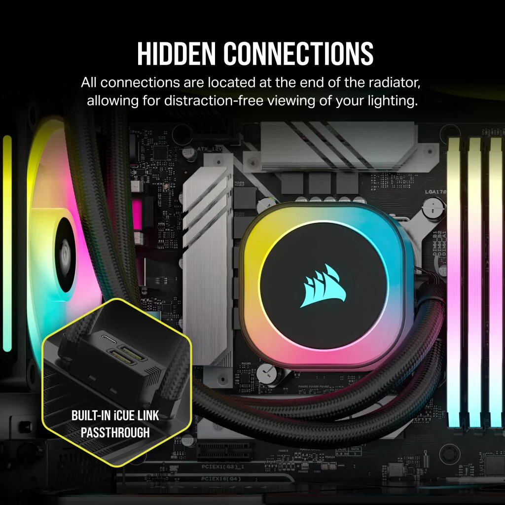 Corsair iCUE LINK H115i - Liquid Processor Cooling Kit in Black - 280mm - Image 11