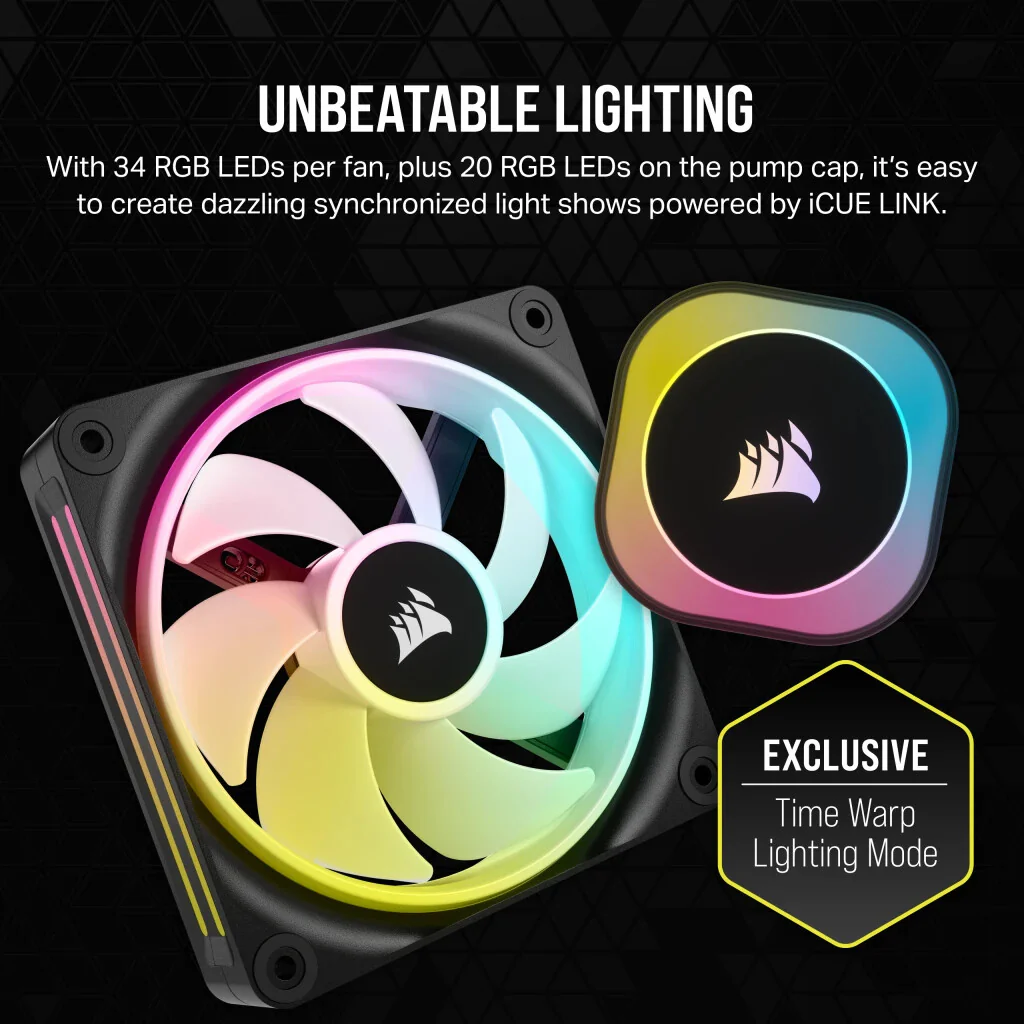 Corsair iCUE H150i RGB - All-in-one Liquid Processor Cooler in Black - 360mm - Image 14