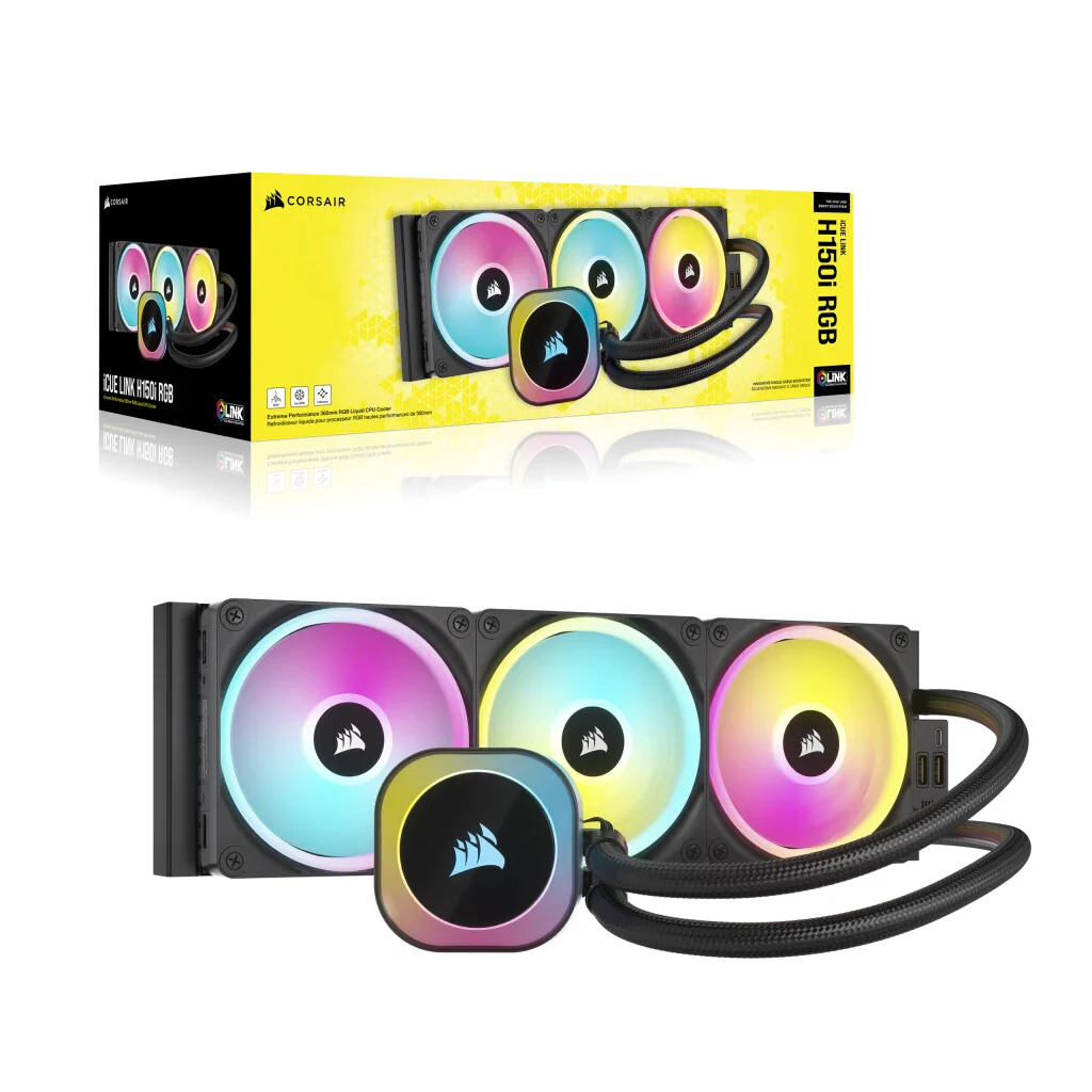 Corsair iCUE H150i RGB - All-in-one Liquid Processor Cooler in Black - 360mm - Image 19