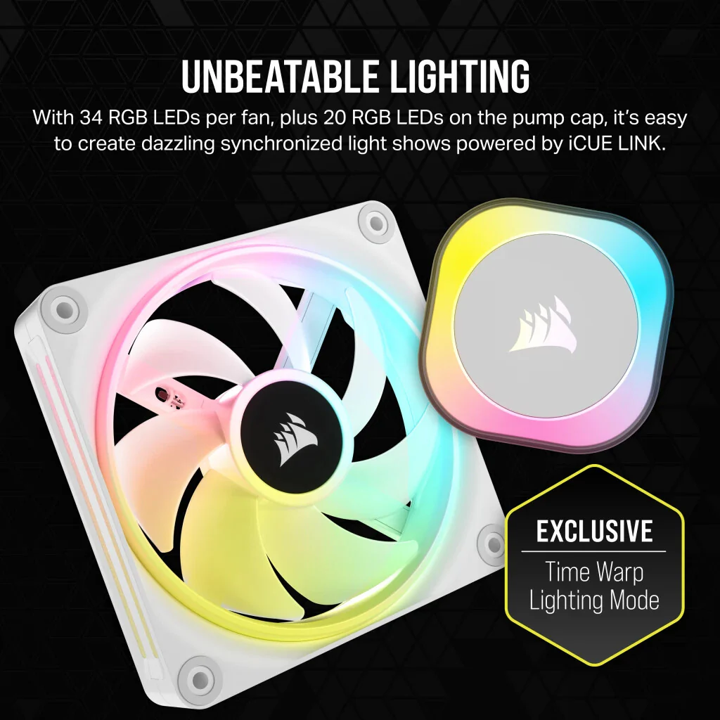 Corsair iCUE LINK H150i RGB - Liquid Processor Cooling Kit in White - 360mm - Image 14