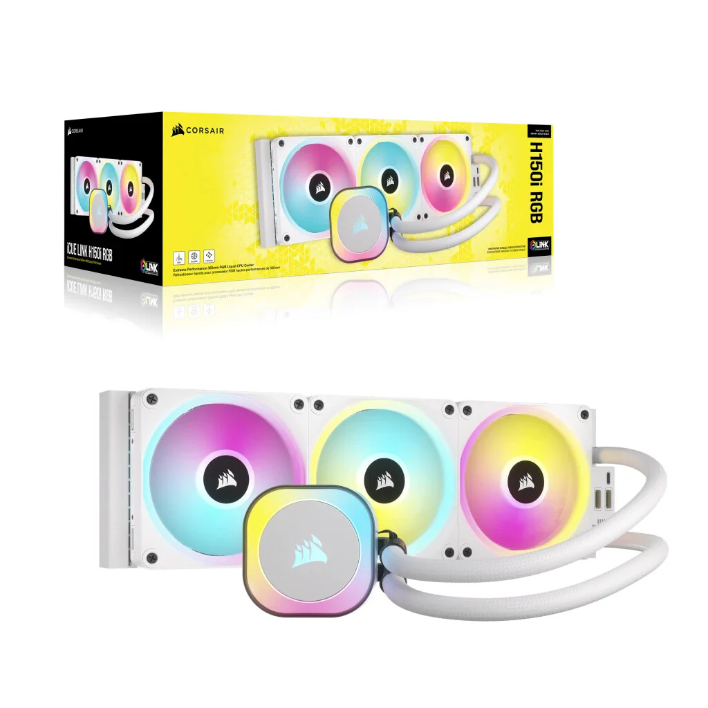 Corsair iCUE LINK H150i RGB - Liquid Processor Cooling Kit in White - 360mm - Image 19