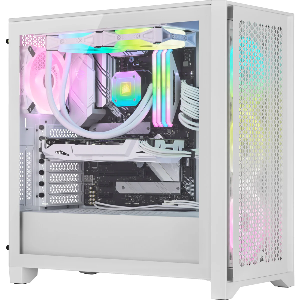 Corsair iCUE 4000D RGB AIRFLOW - ATX Mid Tower Case in White - Image 2