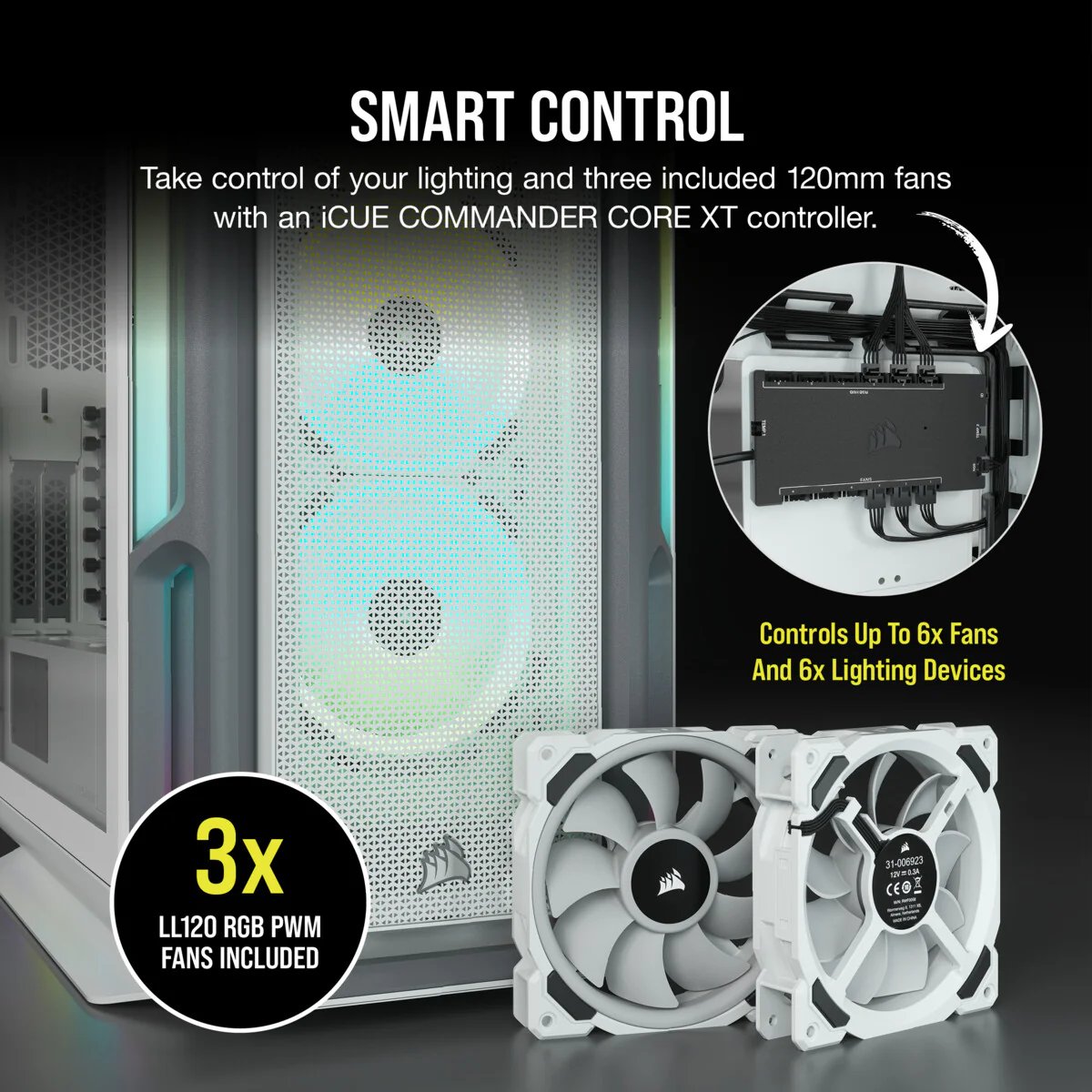 Corsair iCUE 5000T RGB - ATX Mid Tower Case in White - Image 11
