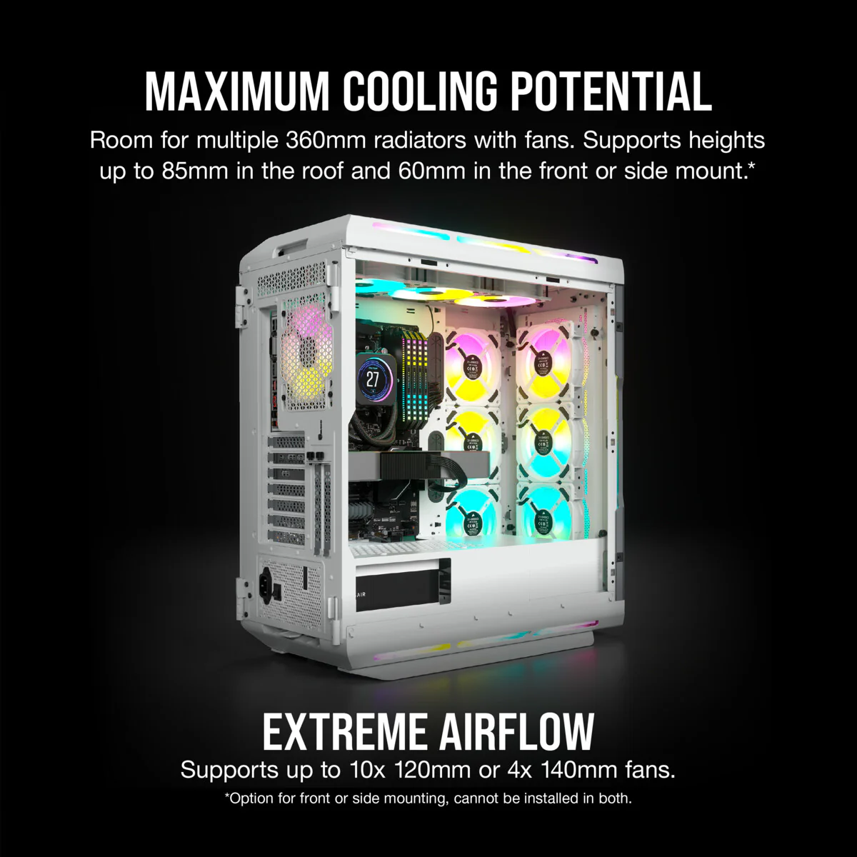 Corsair iCUE 5000T RGB - ATX Mid Tower Case in White - Image 12