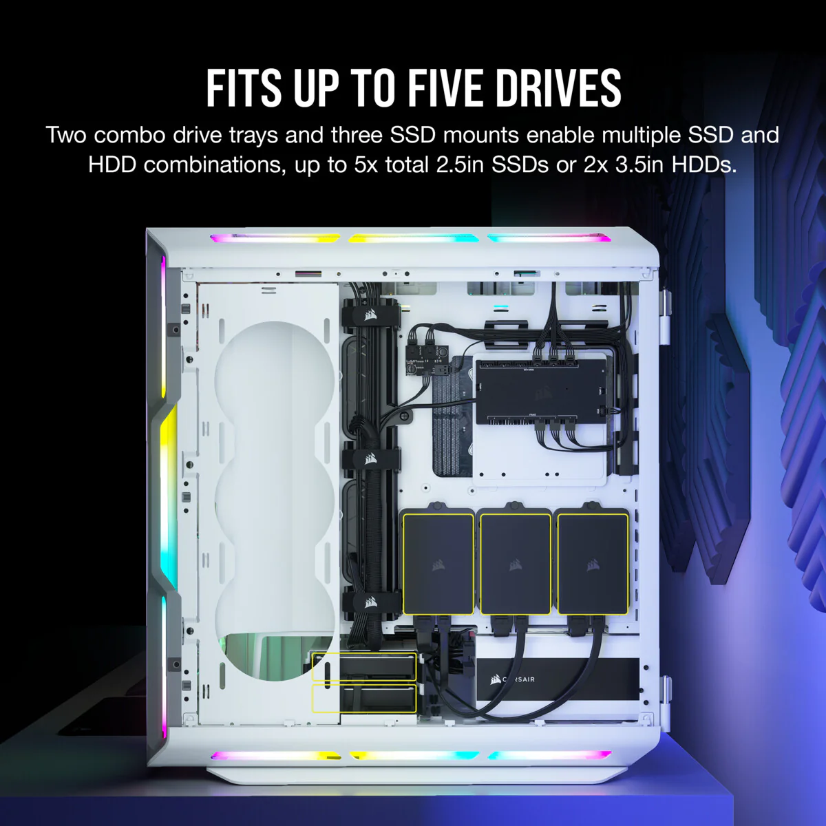 Corsair iCUE 5000T RGB - ATX Mid Tower Case in White - Image 13