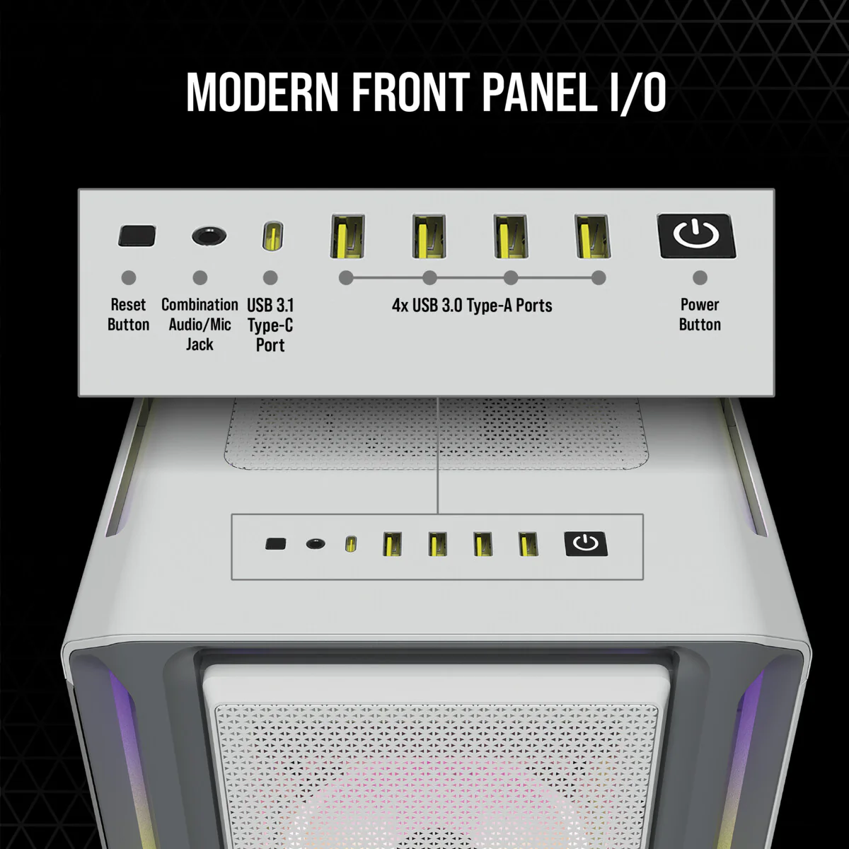 Corsair iCUE 5000T RGB - ATX Mid Tower Case in White - Image 14