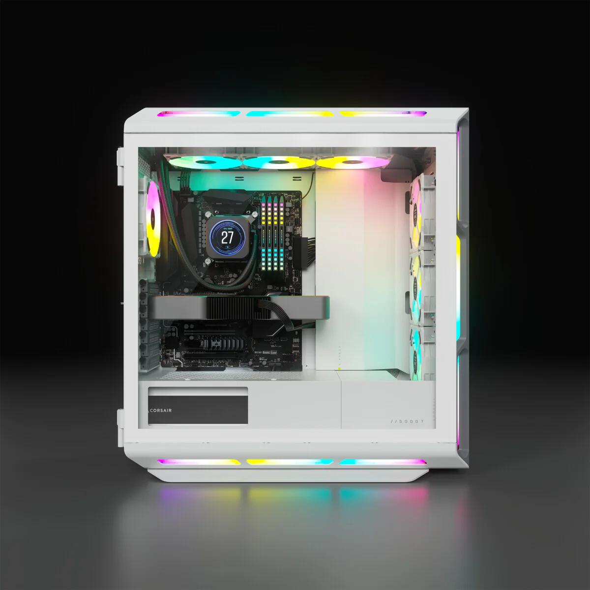 Corsair iCUE 5000T RGB - ATX Mid Tower Case in White - Image 6