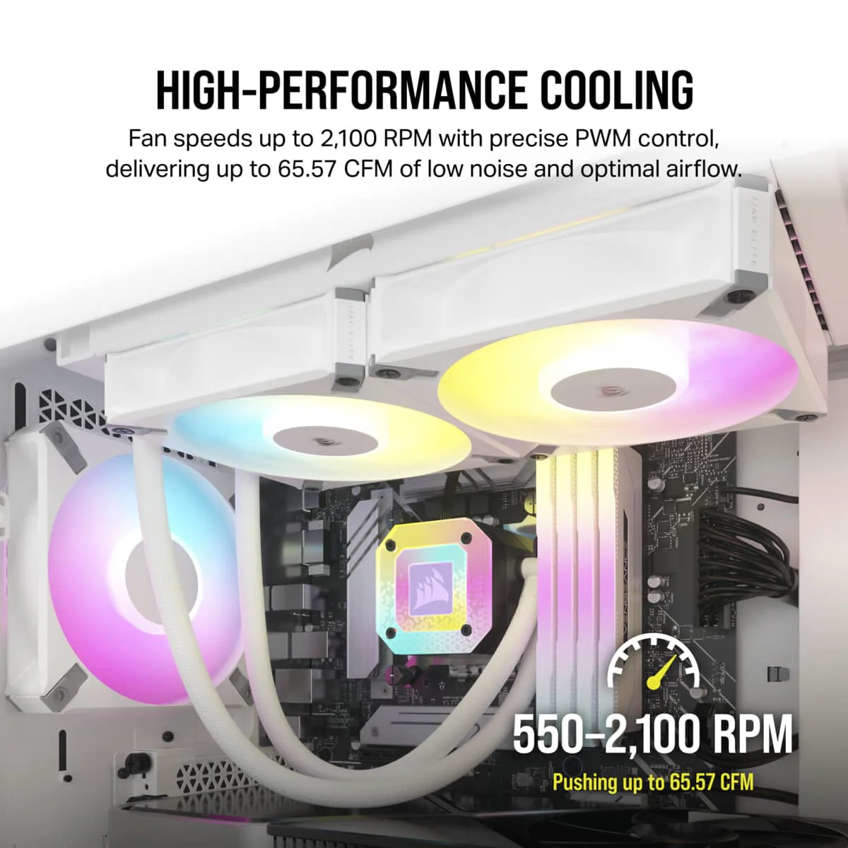 Corsair iCUE AF120 RGB ELITE - PWM Computer Case Fan in White - 120 mm - Image 4