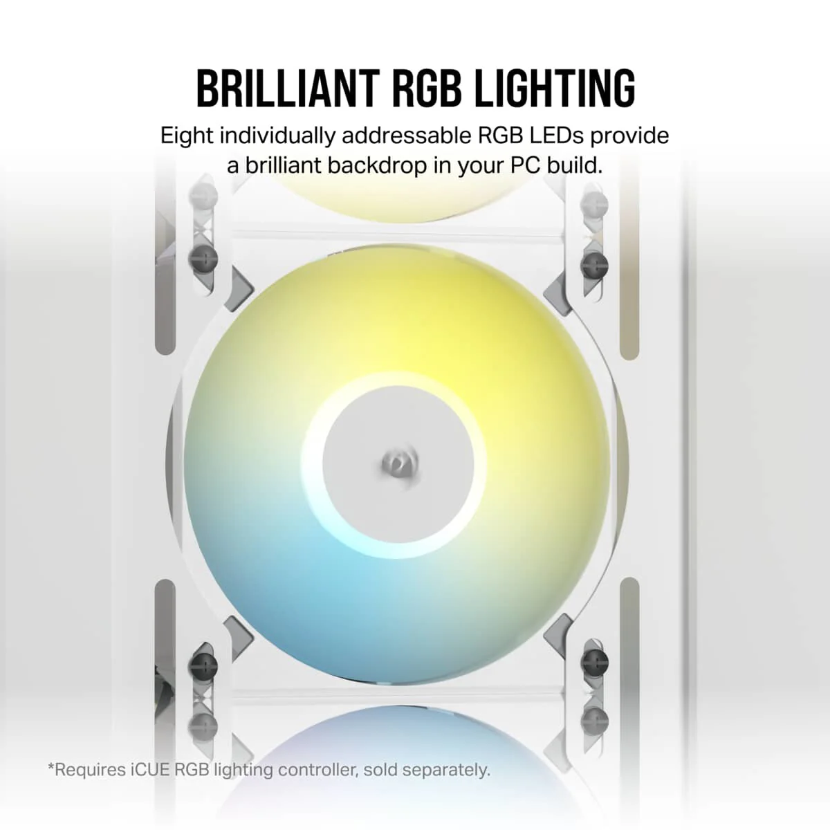 Corsair iCUE AF120 RGB ELITE - PWM Computer Case Fan in White - 120 mm - Image 5