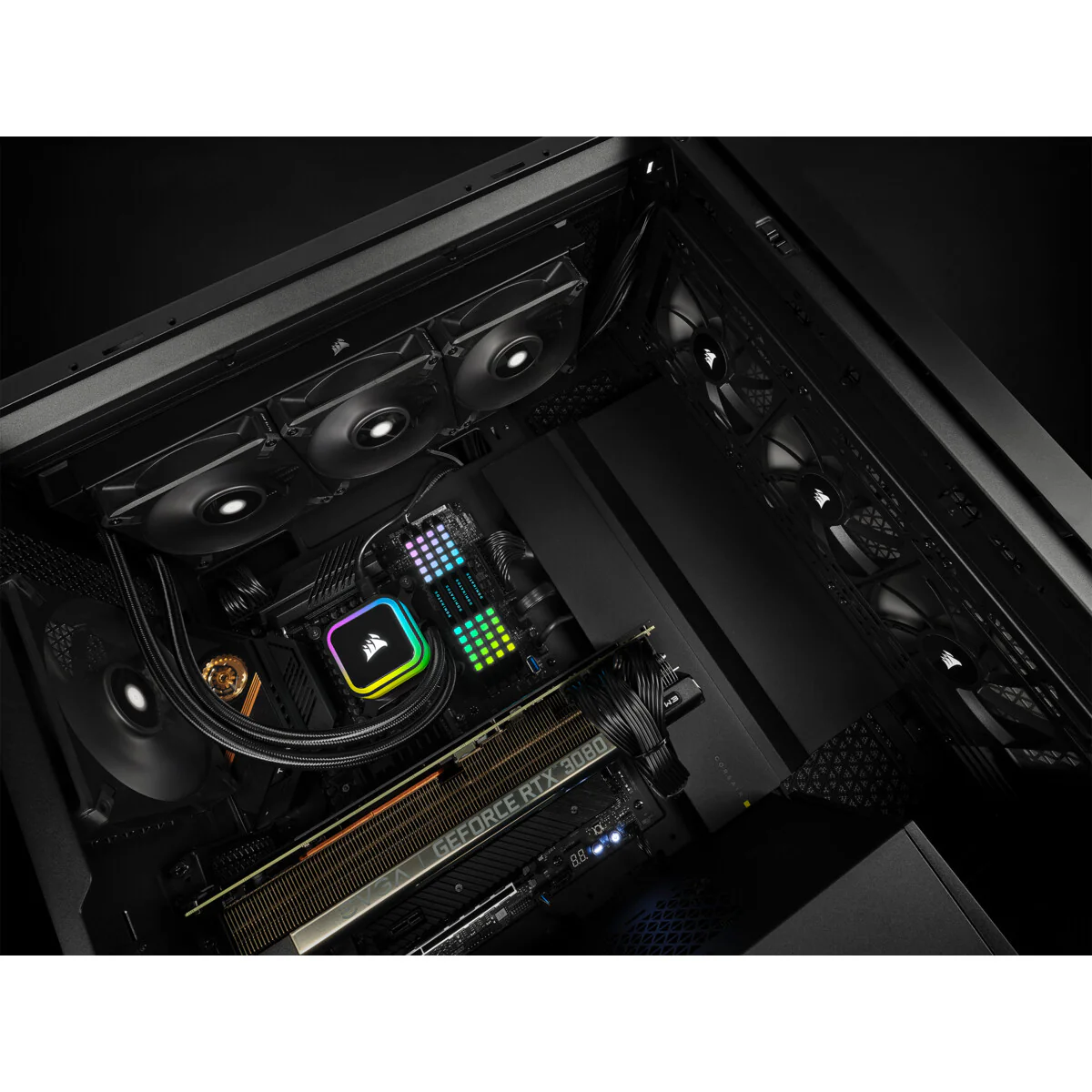Corsair iCUE H150i RGB ELITE - All-in-one Liquid Processor Cooler in Black - 360mm - Image 14