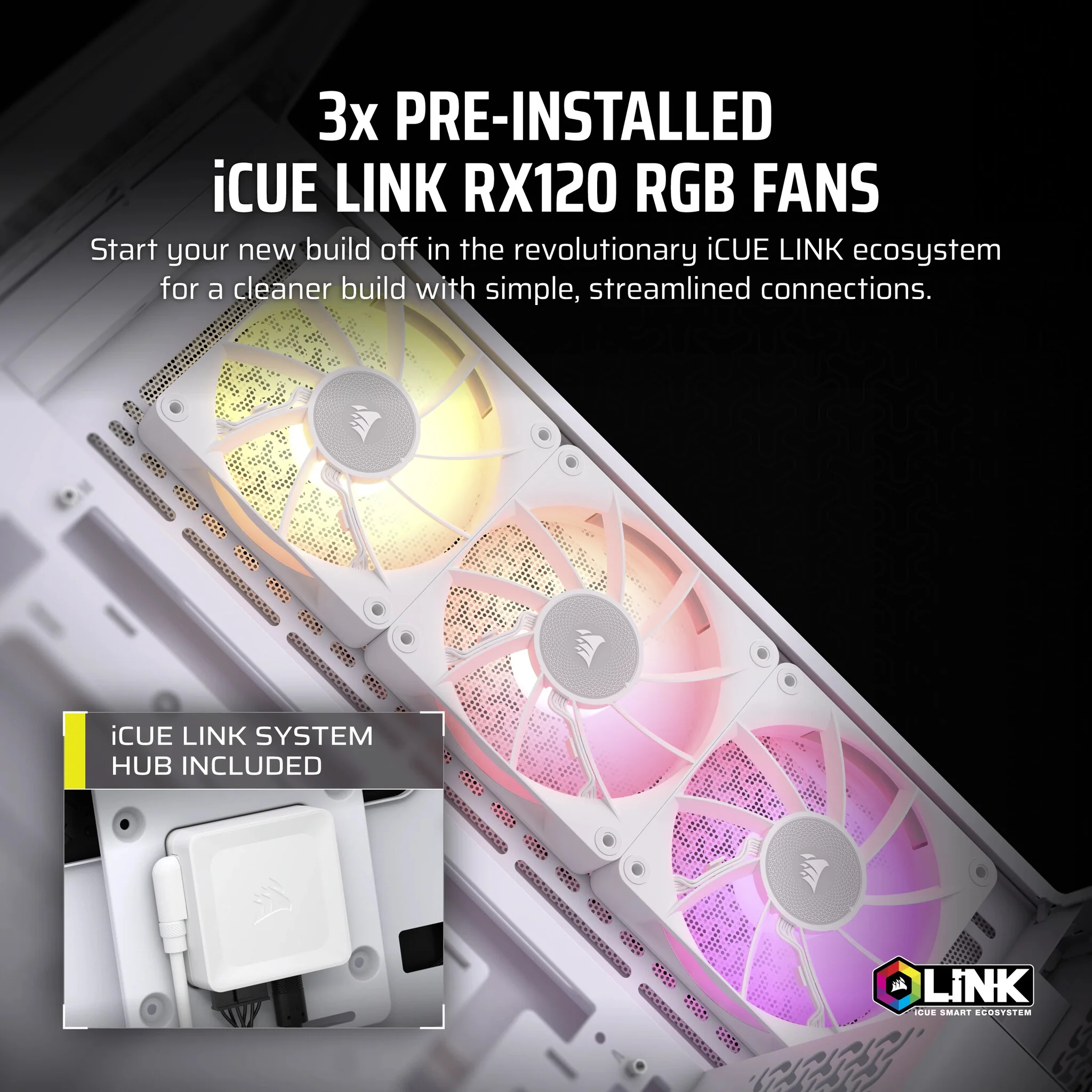 Corsair iCUE LINK 3500X RGB - EATX Mid Tower Case in White - Image 8