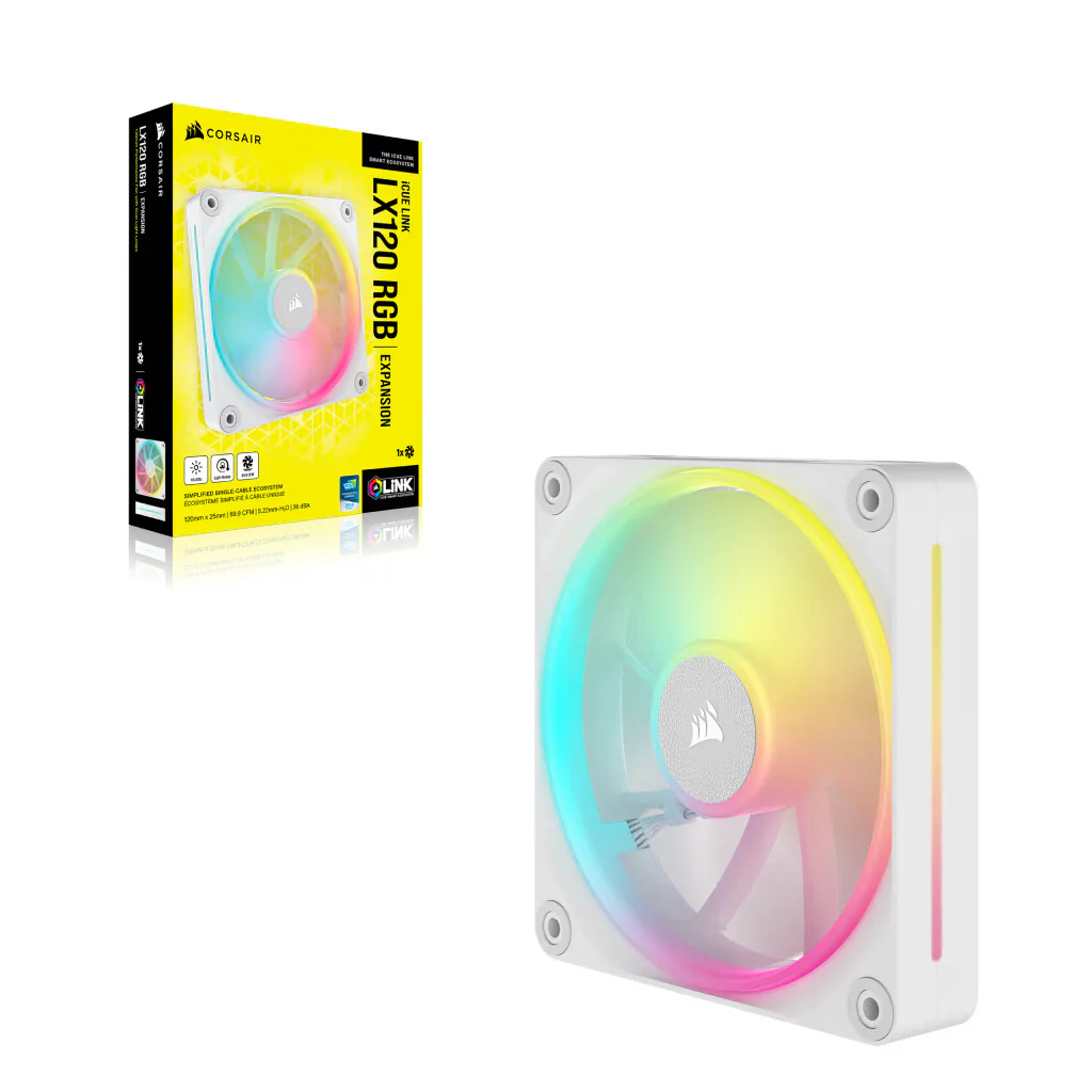 Corsair iCUE LINK LX120 RGB - Computer Case Fan in White - 120mm - Image 5