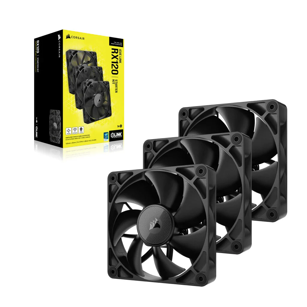 Corsair iCUE LINK RX120 - Computer Case Fan in Black - 120mm (Pack of 3) - Image 5