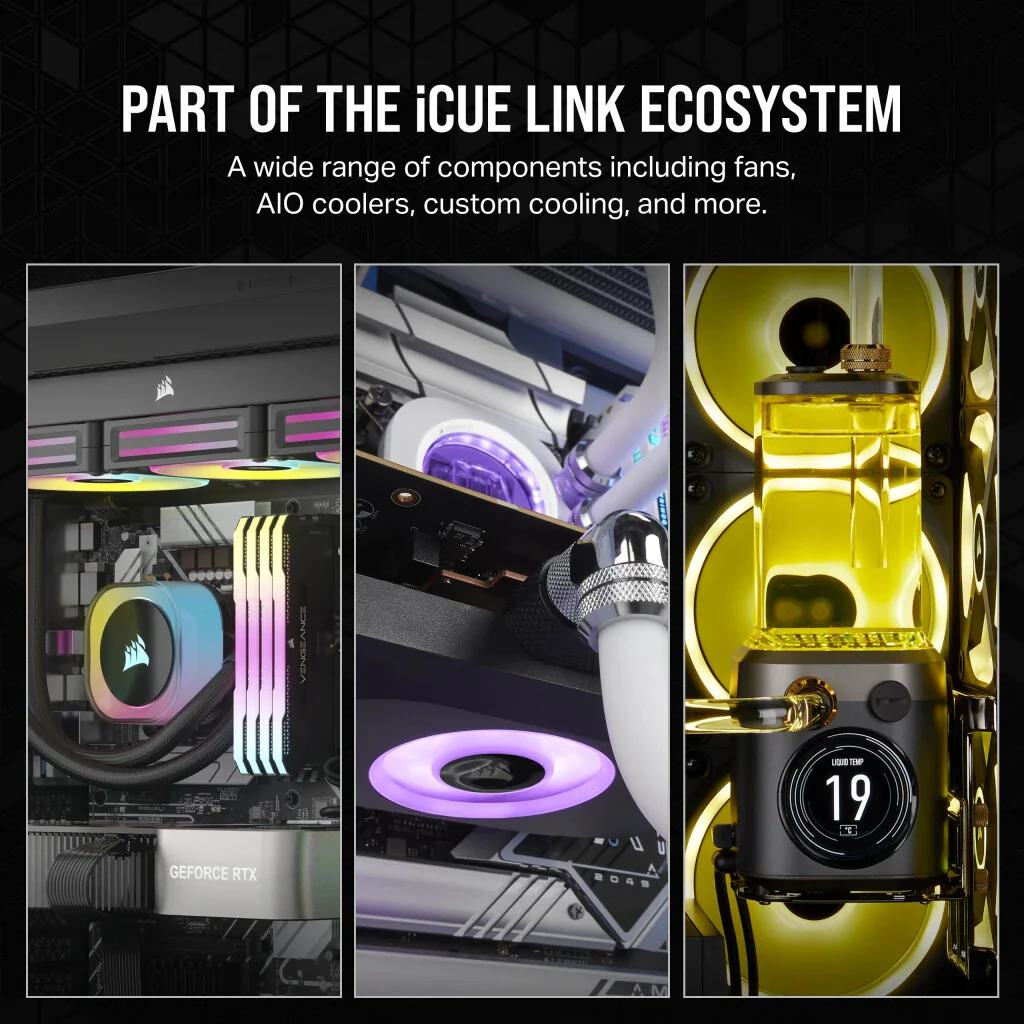 Corsair iCUE LINK RX120 - Computer Case Fan in Black - 120mm (Pack of 3) - Image 9