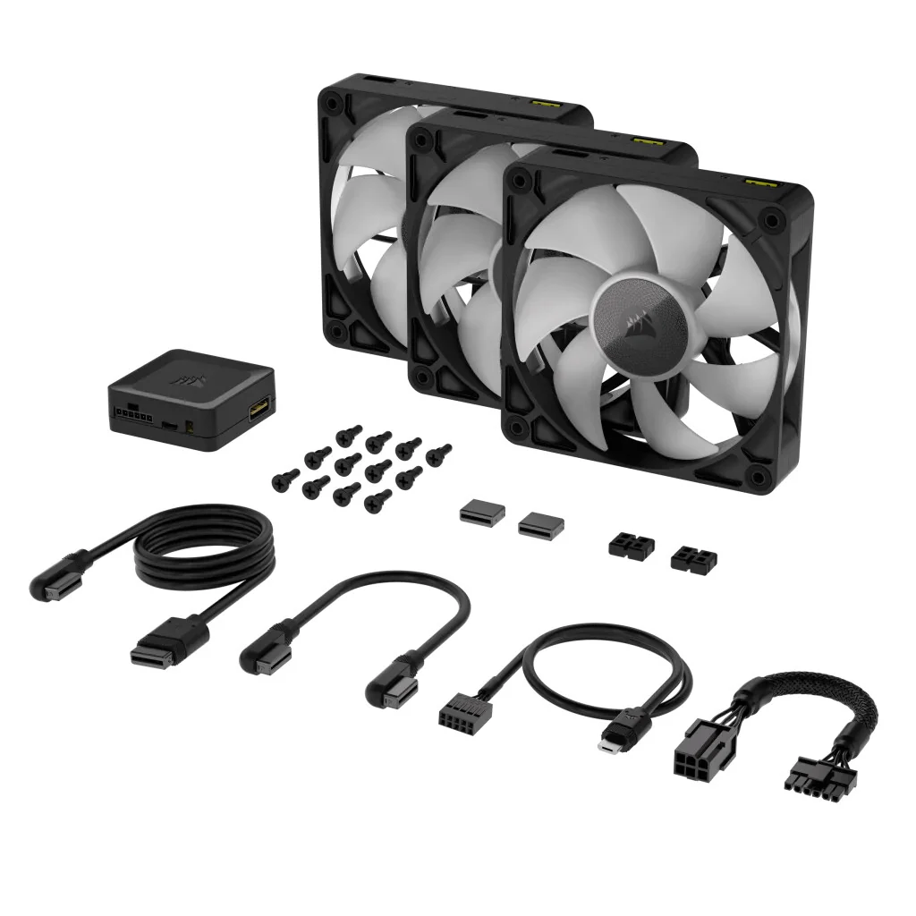 Corsair iCUE LINK RX120 RGB - Computer Case Fan in Black - 120mm (Pack of 3) - Image 6