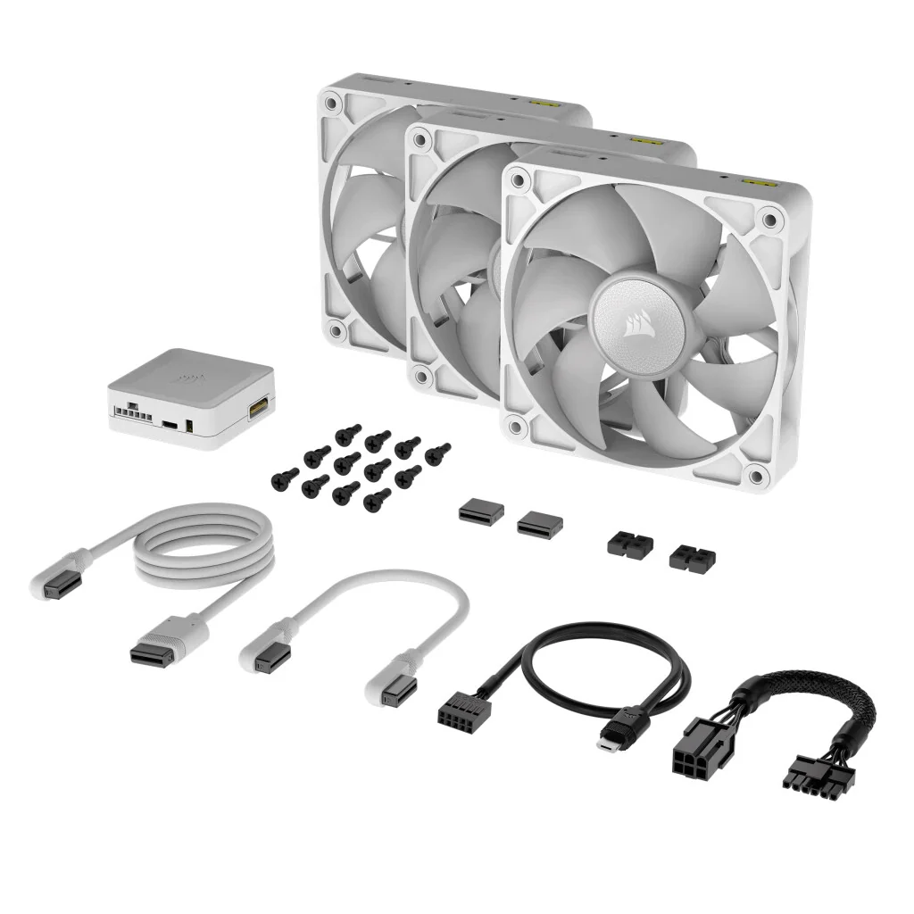 Corsair iCUE LINK RX120 RGB - Computer Case Fan in White - 120 mm (Pack of 3) - Image 3