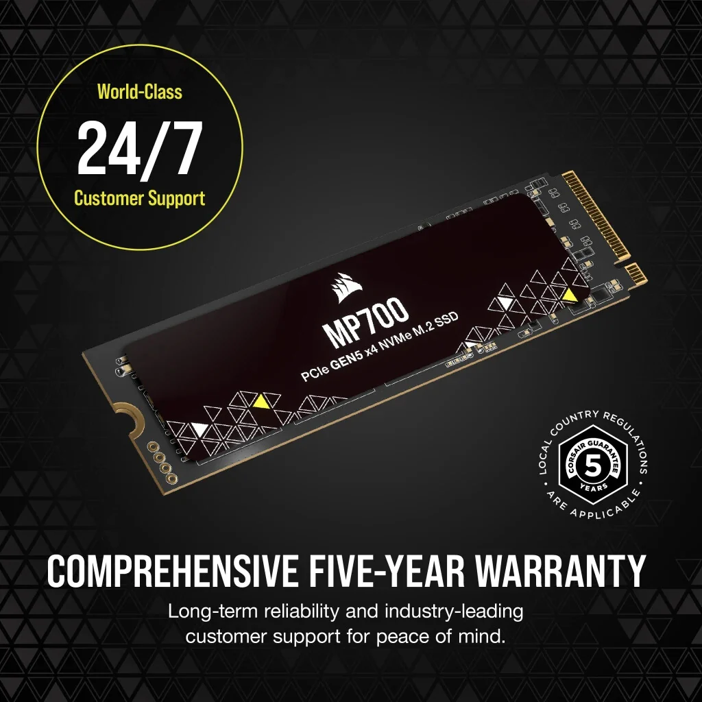 Corsair MP700 - PCI Express 5.0 3D TLC NAND NVMe M.2 SSD - 1 TB - Image 10