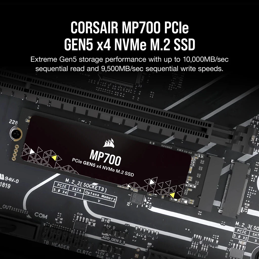 Corsair MP700 - PCI Express 5.0 3D TLC NAND NVMe M.2 SSD - 1 TB - Image 4
