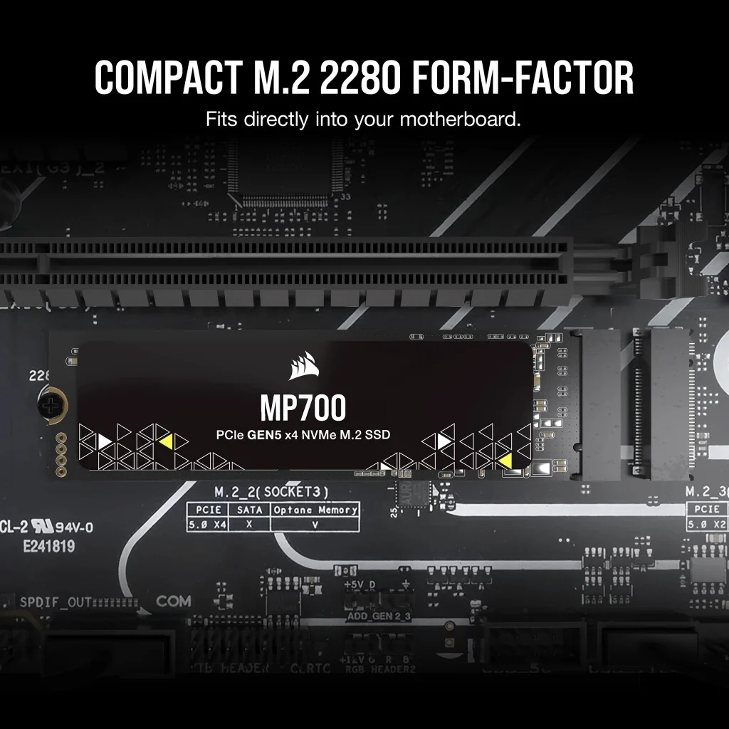 Corsair MP700 - PCI Express 5.0 3D TLC NAND NVMe M.2 SSD - 2 TB - Image 8