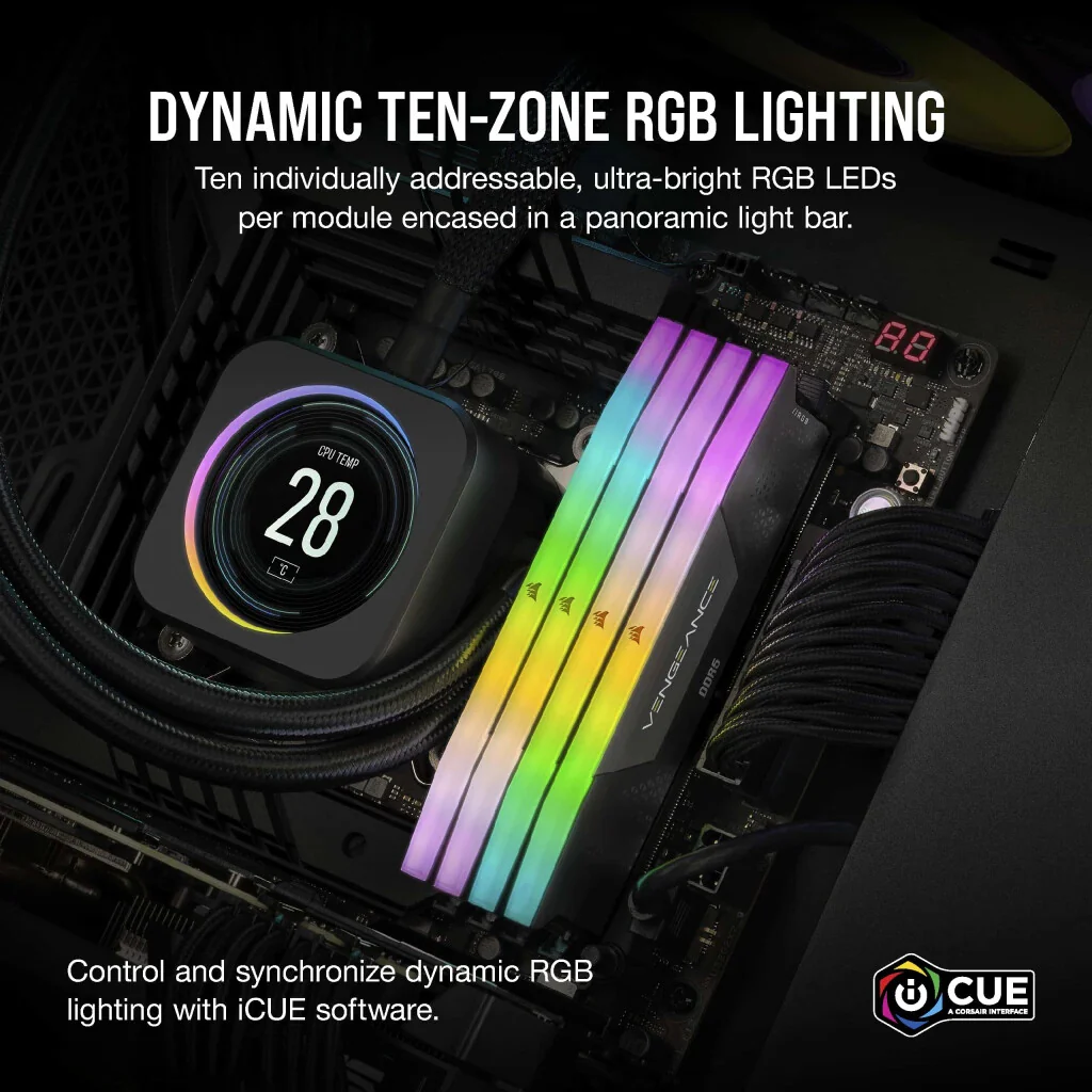 Corsair Vengeance RGB - 96 GB 2 x 48 GB DDR5 4800 MHz memory module - Image 9