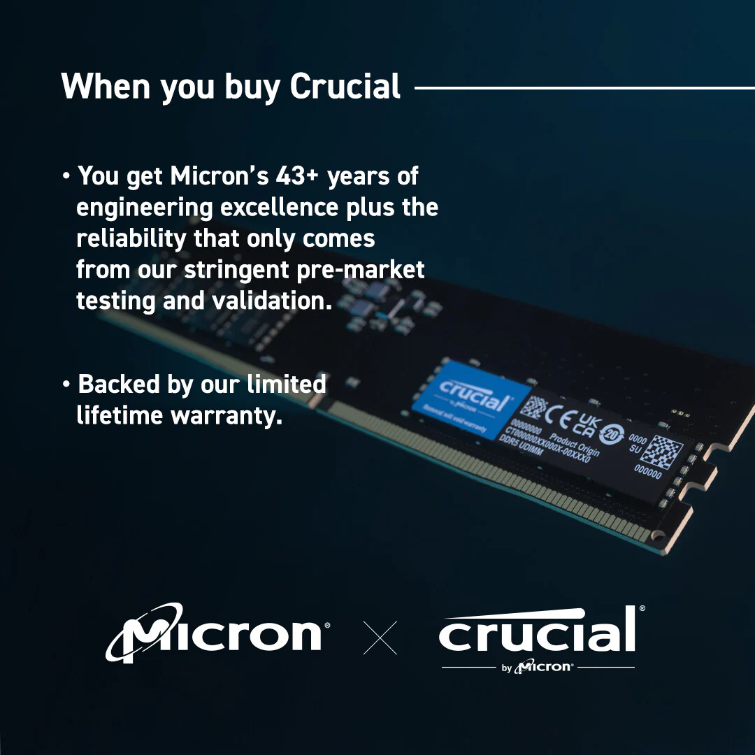 Crucial - 64 GB 2 x 32 GB DDR5 5600 MHz memory module - Image 6