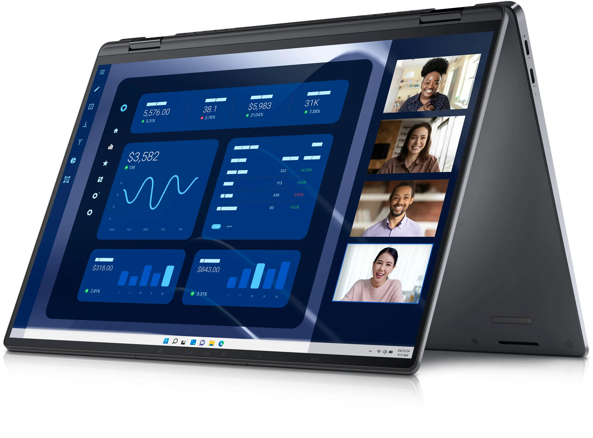 DELL Latitude 9450 Hybrid (2-in-1) - 35.6 cm (14") - Touchscreen - Intel Core Ultra 7 165U - 32 GB LPDDR5x-SDRAM - 1 TB SSD - Wi-Fi 7 - Windows 11 Pro - Grey - Image 8