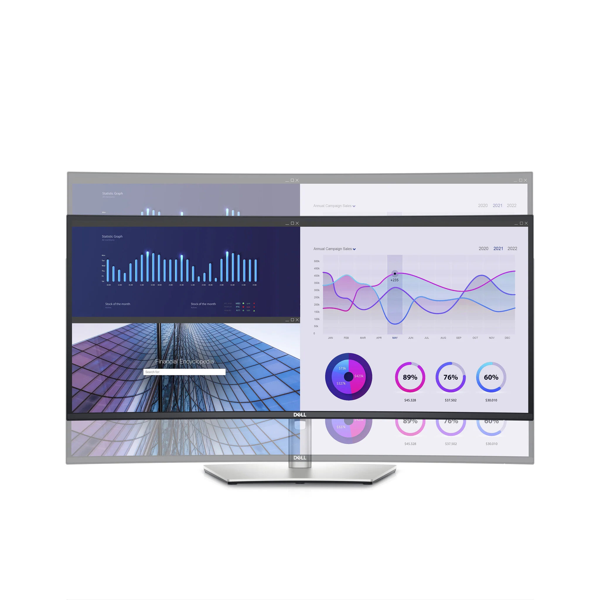 DELL UltraSharp U3423WE LED display 86.7 cm (34.1") 3440 x 1440 pixels UltraWide Quad HD LCD Silver - Image 7