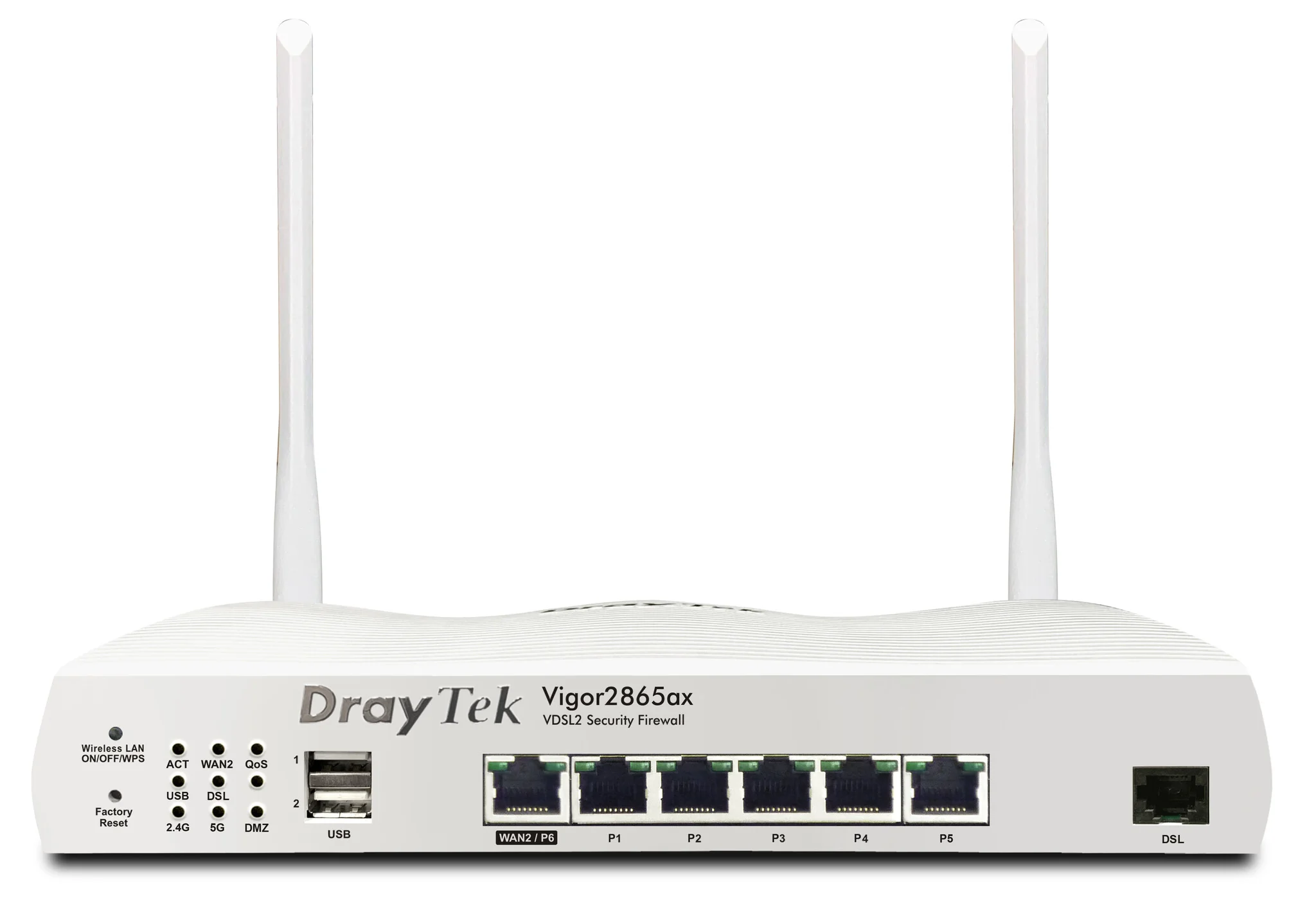 DrayTek Vigor 2865ax - Gigabit Ethernet Dual-band (2.4 GHz / 5 GHz) wireless router in White - Image 2
