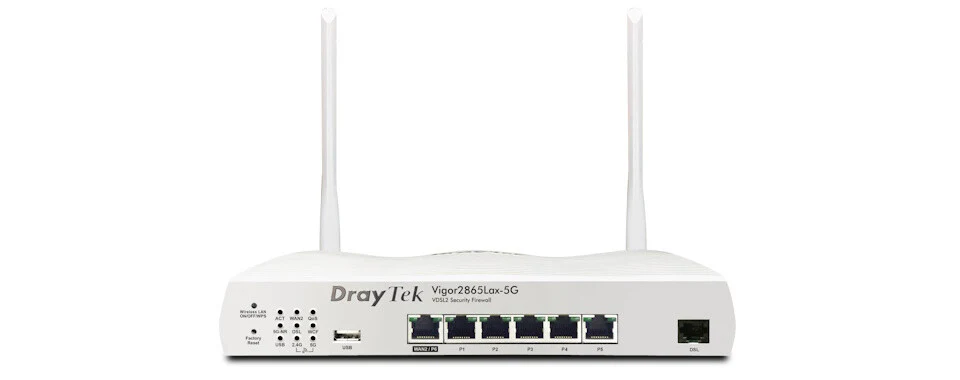 DrayTek Vigor 2865LAX-5G - Gigabit Ethernet Dual-band (2.4 GHz / 5 GHz) Wi-Fi 6 Wireless Router