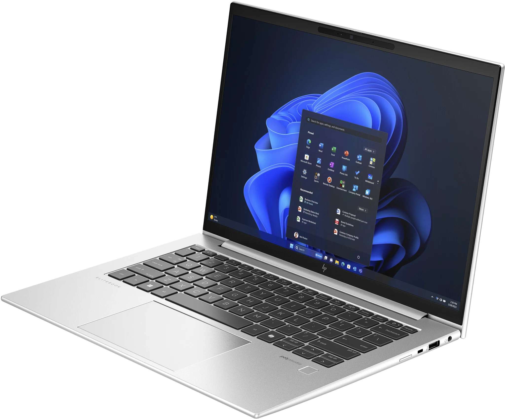 HP EliteBook 840 G11 Laptop - 35.6 cm (14") - Intel Core Ultra 7 155U - 16 GB DDR5-SDRAM - 512 GB SSD - Wi-Fi 6E - Windows 11 Pro - Silver - Image 2