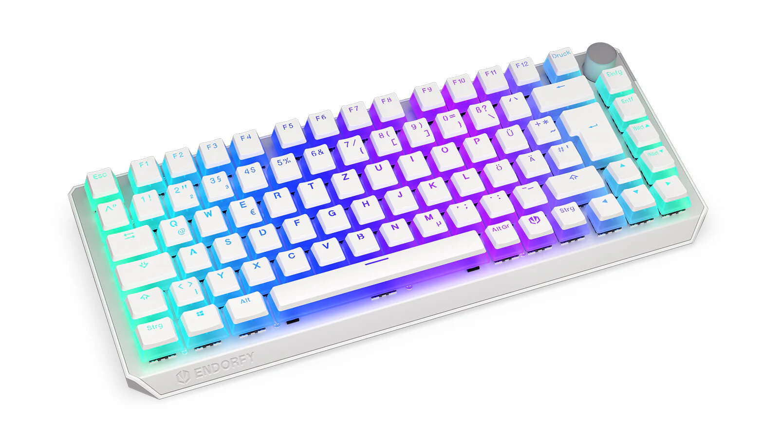 ENDORFY Thock 75% - USB Wired + RF Wireless RGB Mechanical Keyboard in White (QWERTZ German) - Image 2