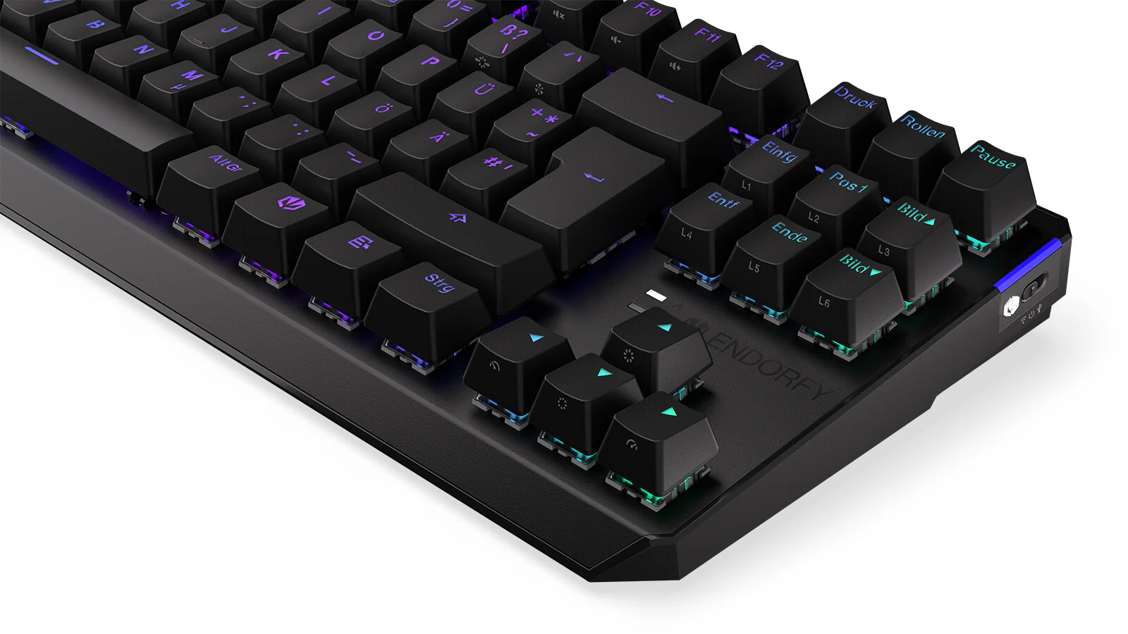 ENDORFY Thock TKL - USB Wired + RF Wireless RGB Mechanical Keyboard in Black (QWERTZ German) - Image 8