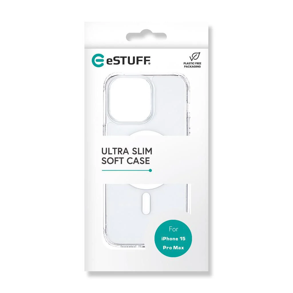 eSTUFF BERLIN Magnetic Hybrid mobile phone case for iPhone 15 Pro Max in Transparent - Image 8