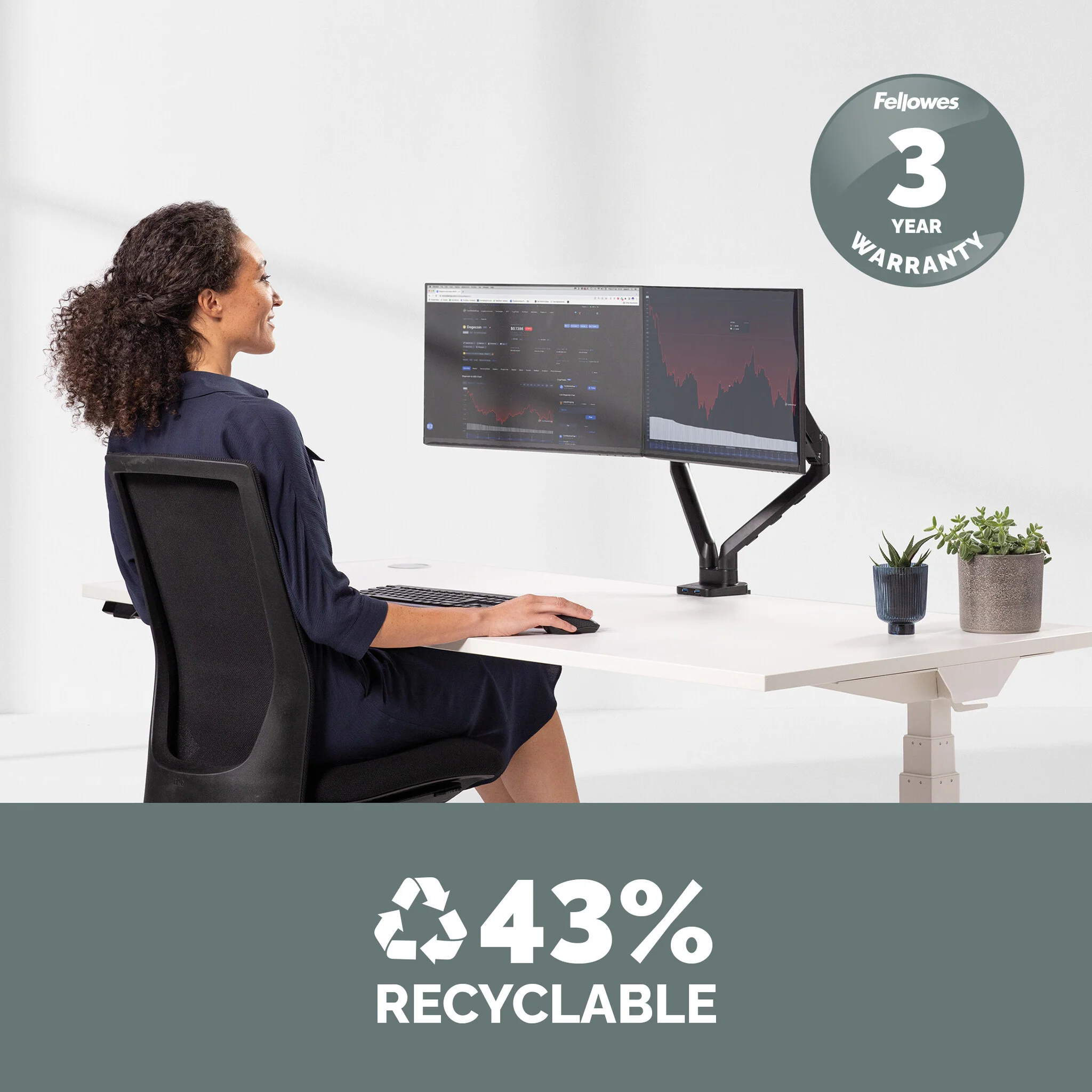 Fellowes Platinum Series 8042501 - Desk monitor mount for upto 81.3 cm (32") - Image 7