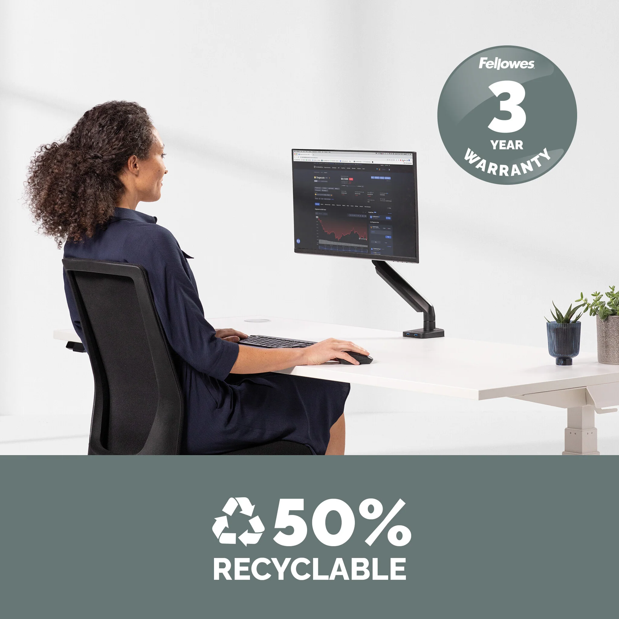 Fellowes Platinum Series 8043301 - Desk monitor mount for upto 81.3 cm (32") - Image 7