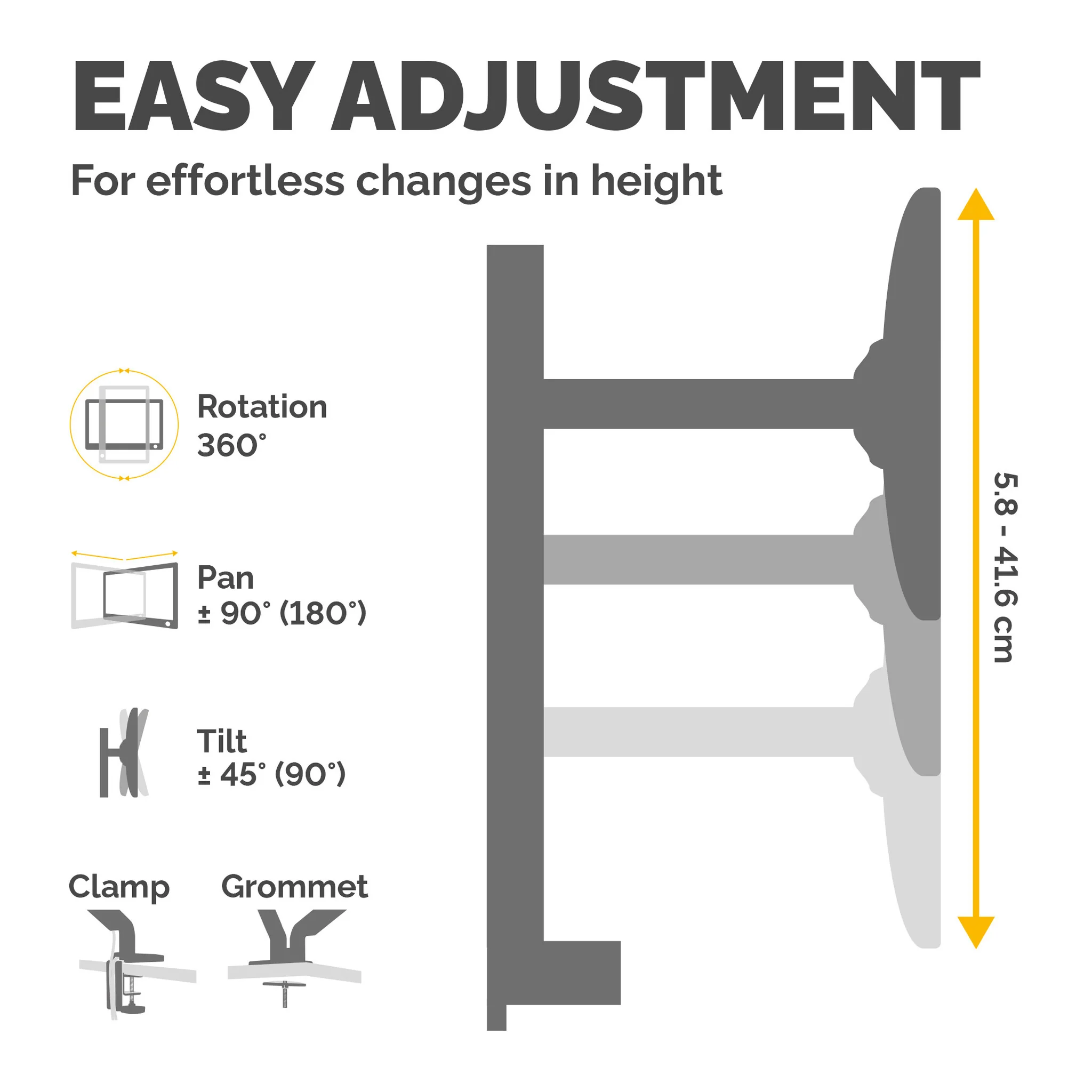 Fellowes Reflex Monitor Arm - 8502501 - Desk monitor mount for upto 81.3 cm (32") - Image 4