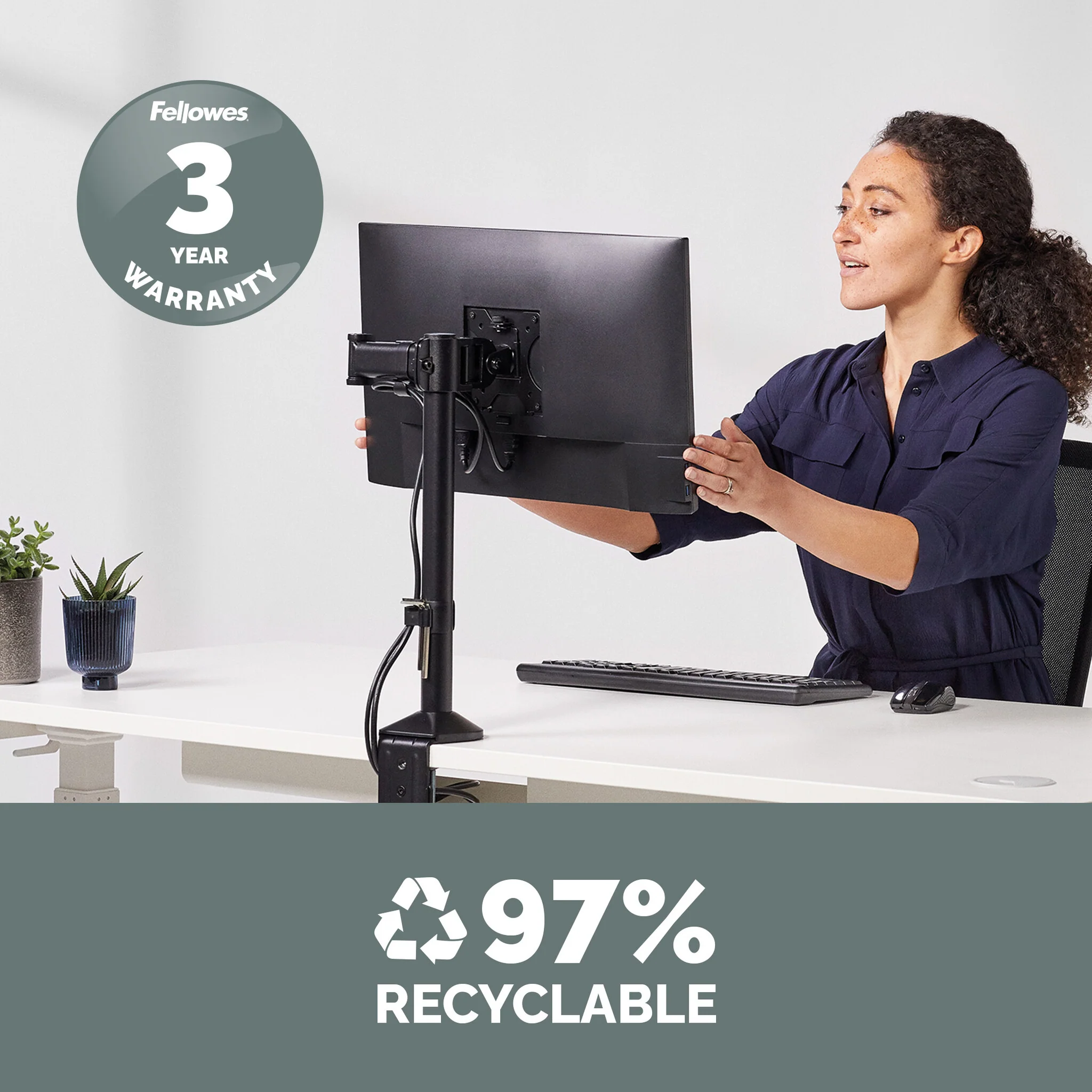 Fellowes Reflex Monitor Arm - 8502501 - Desk monitor mount for upto 81.3 cm (32") - Image 5