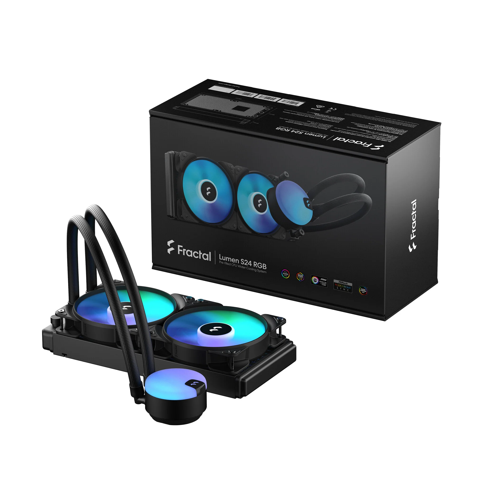 Fractal Design Lumen S24 V2 RGB - All-in-one Liquid Processor Cooler in Black - 240mm - Image 7