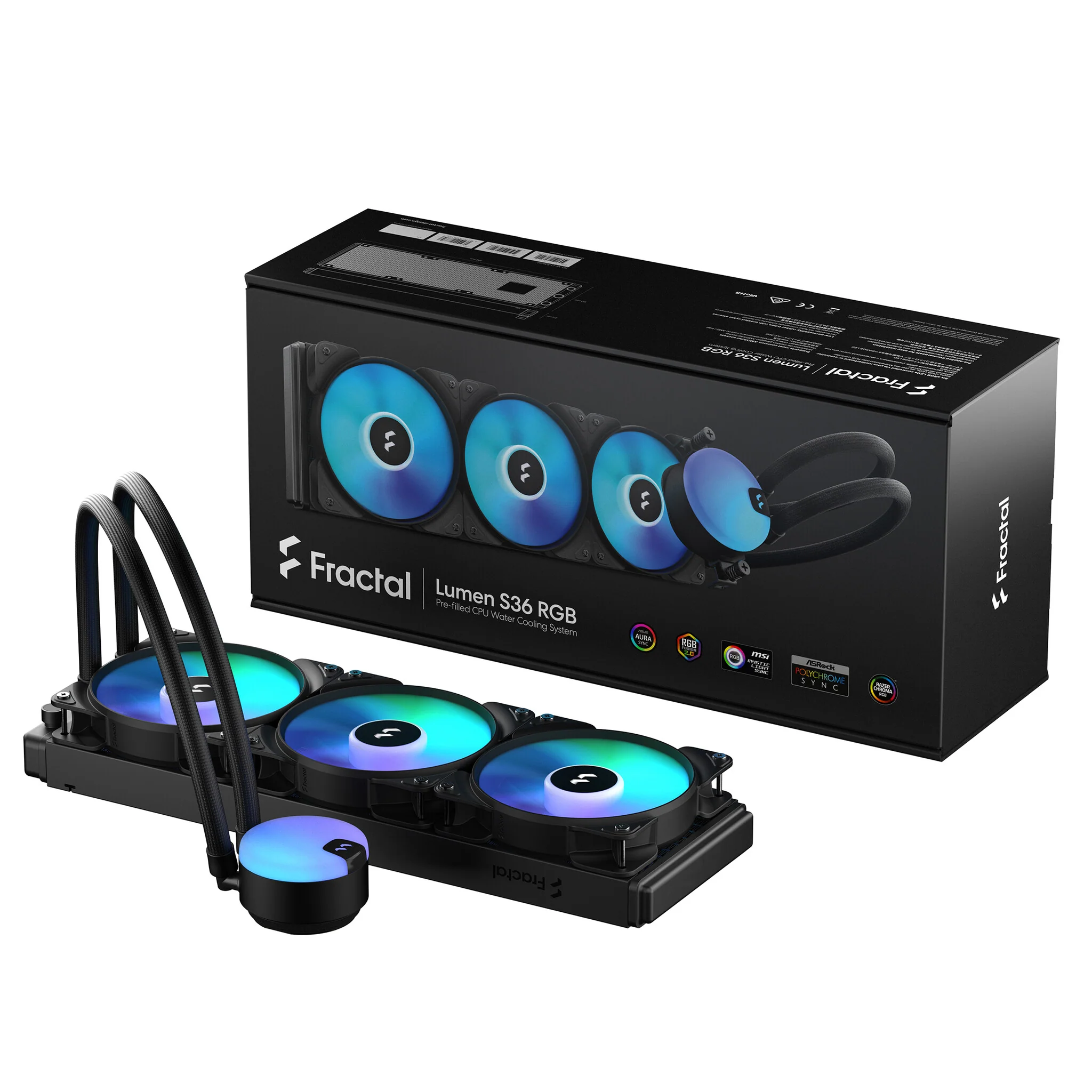 Fractal Design Lumen S36 v2 RGB - All-in-one Liquid CPU Cooler in Black - 360 mm - Image 7