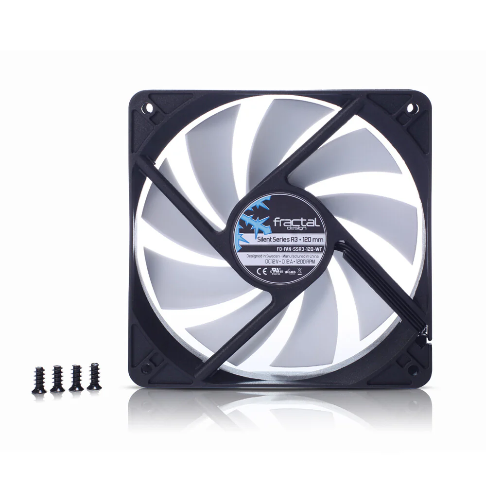 Fractal Design Silent Series R3 - Computer Case Fan in Black / White - 120mm - Image 3