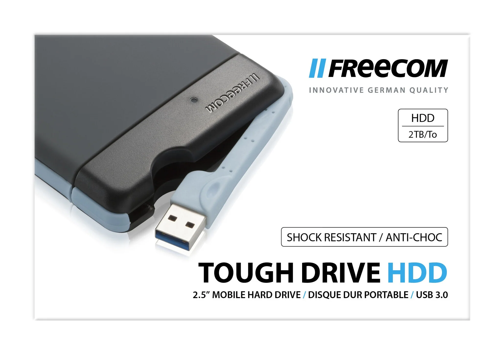 Freecom Tough Drive - USB 3.0 2.5" External Hard Drive in Grey - 2 TB - Image 3