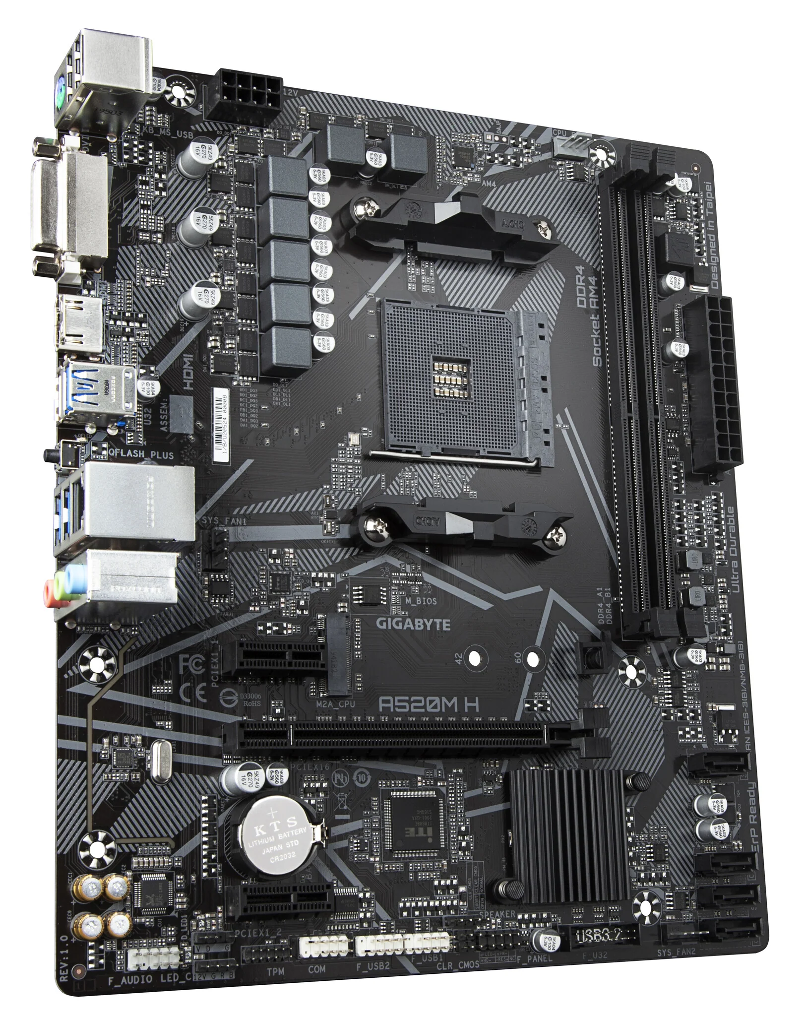 Gigabyte A520M H Micro ATX motherboard - AMD A520 Socket AM4 - Image 3
