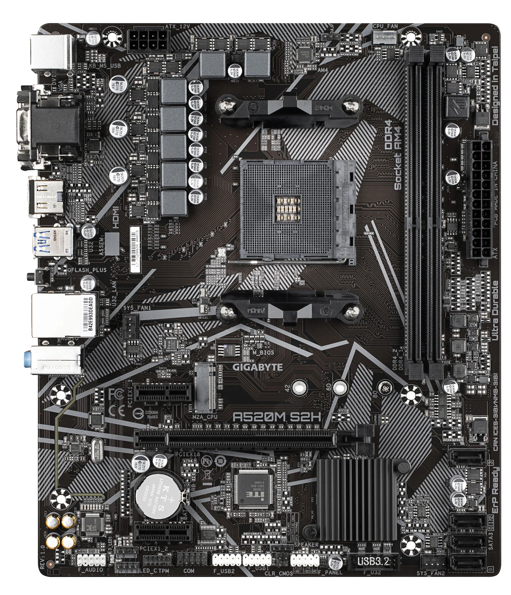 Gigabyte A520M S2H Micro ATX motherboard - AMD A520 Socket AM4 - Image 2