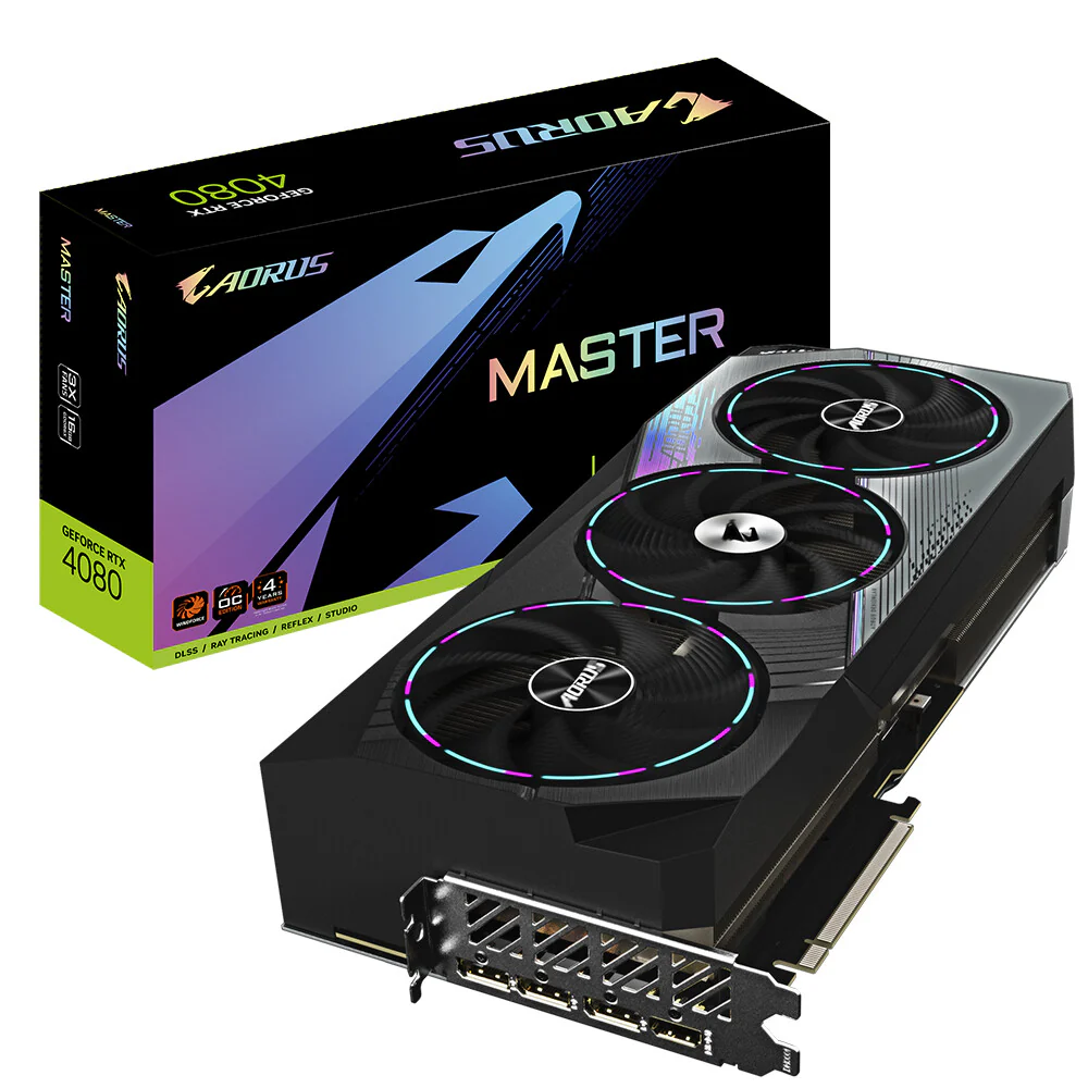 GIGABYTE AORUS MASTER - NVIDIA 16 GB GDDR6X GeForce RTX 4080 graphics card