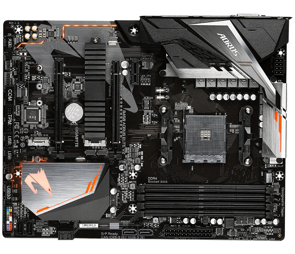 Gigabyte B450 AORUS Elite V2 ATX motherboard - AMD B450 Socket AM4 - Image 2